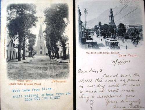 5 CARD BUNDLE -  CAPE TOWN AND SURROUNDS - EARLY UNDIVIDED - SPACE FOR MESSAGE ON FRONT - SEE SCANS.