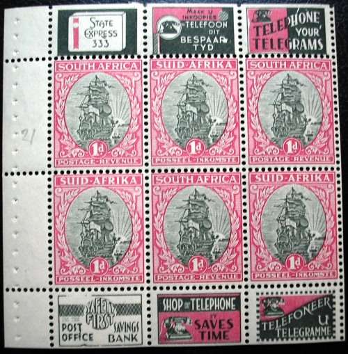 UNION - FULL 1933 BOOKLET PANE , UNSCREENED- MOUNTED MINT - CAT.VALUE R800!!