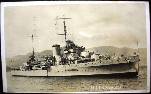 WWII DESTROYER - HMS NEPTUNE - RP VINTAGE POSTCARD( 1953 )  - GREAT CONDITION.
