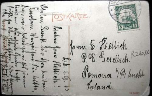 GERMAN SWA  - VINTAGE POSTCARD - DAMARA CHILDREN - TOUGH LIVING  -  ONLY FAIR CONDITION.