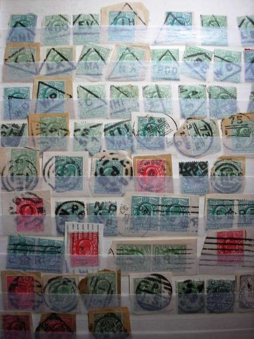 UK STOCKBOOK ( PRESENTABLE ,CLEAN - 16 PAGES) - LONDON POSTMARKS AND OTHER ITEMS - ONE QUATER FULL.