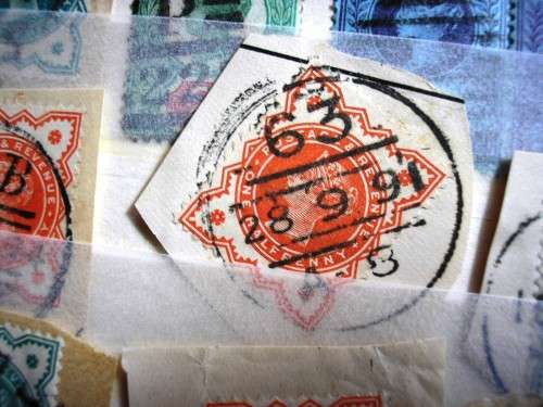 UK STOCKBOOK ( PRESENTABLE ,CLEAN - 16 PAGES) - LONDON POSTMARKS AND OTHER ITEMS - ONE QUATER FULL.