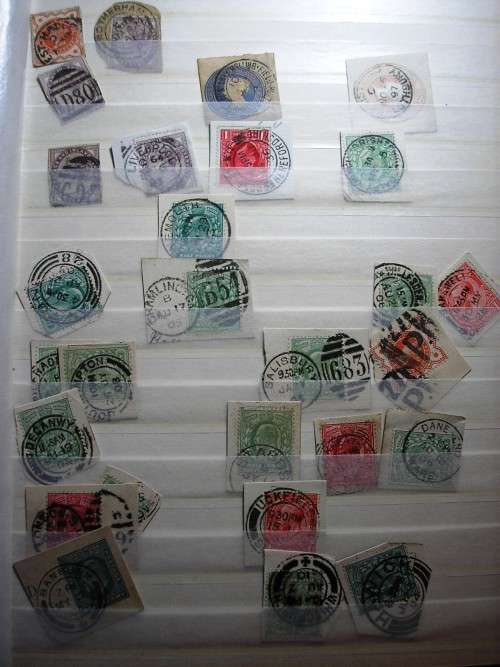 UK STOCKBOOK ( PRESENTABLE ,CLEAN - 16 PAGES) - LONDON POSTMARKS AND OTHER ITEMS - ONE QUATER FULL.