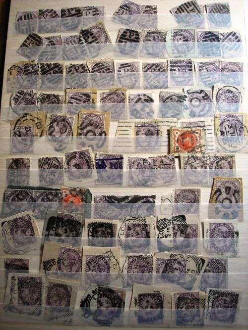 UK STOCKBOOK ( PRESENTABLE ,CLEAN - 16 PAGES) - LONDON POSTMARKS AND OTHER ITEMS - ONE QUATER FULL.
