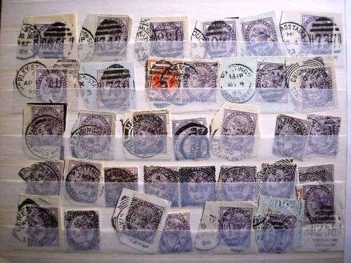 UK STOCKBOOK ( PRESENTABLE ,CLEAN - 16 PAGES) - LONDON POSTMARKS AND OTHER ITEMS - ONE QUATER FULL.