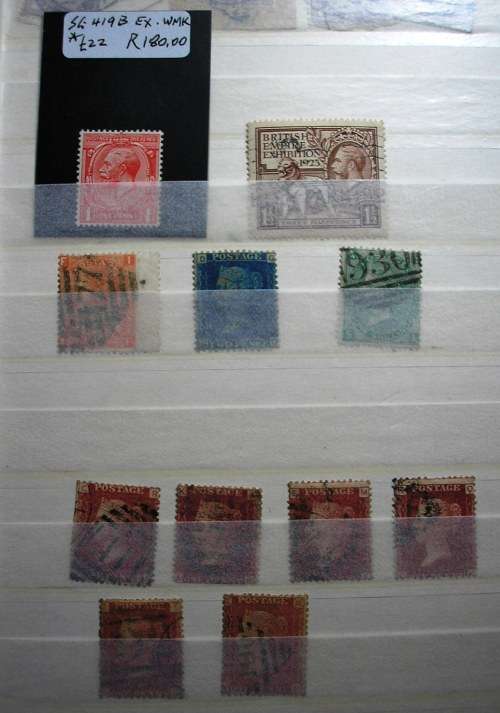 UK STOCKBOOK ( PRESENTABLE ,CLEAN - 16 PAGES) - LONDON POSTMARKS AND OTHER ITEMS - ONE QUATER FULL.