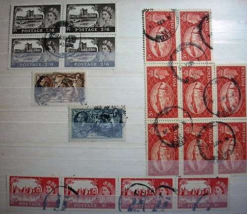 UK STOCKBOOK ( PRESENTABLE ,CLEAN - 16 PAGES) - LONDON POSTMARKS AND OTHER ITEMS - ONE QUATER FULL.