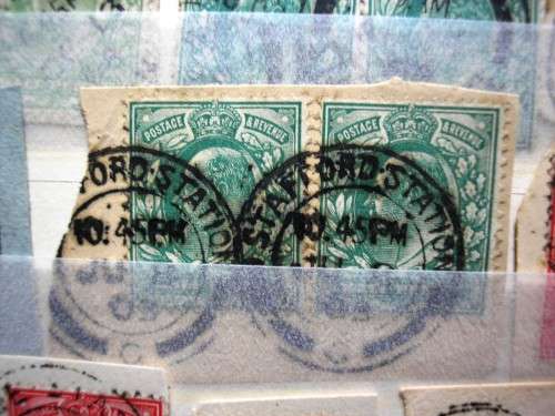 UK STOCKBOOK ( PRESENTABLE ,CLEAN - 16 PAGES) - LONDON POSTMARKS AND OTHER ITEMS - ONE QUATER FULL.