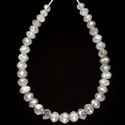 ICE WHITE/GREY DIAMOND BEADS 2.65 ct **BE THE FIRST TO OWN THIS ! STARTING AT R1 !!