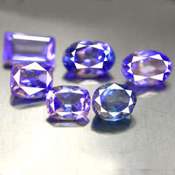 A SENSATIONAL 4.26 ct MIX LOT OF 6 NOBLE BLUE TANZANITES STARTING AT R1 !!!!