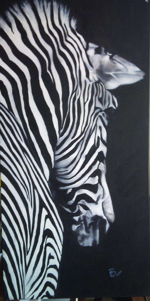 Zebra - Original Oil Painting by Louise Booth