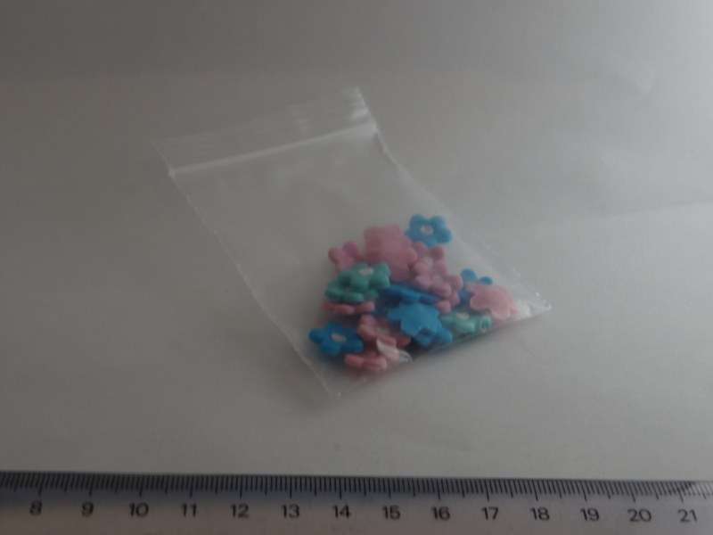 Flower Blossoms - Edible cake decorations (20 pack) lilac/blue/turquiouse - S