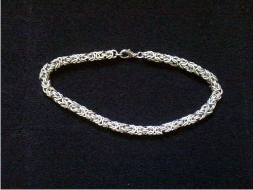 Stirling Silver Handmade Byzantine Bracelet - 24cm