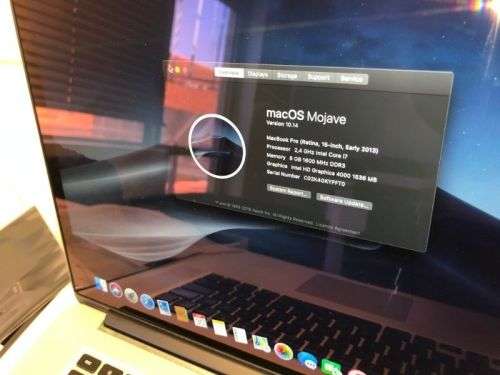 MacBook Pro 15" Retina Display, i7, 8GB, 256GB SSD Nvidia Graphics