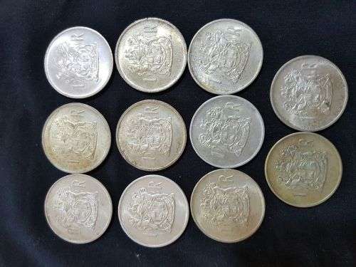 Silver 11 x 1969 South Africa Silver R1. Circulated