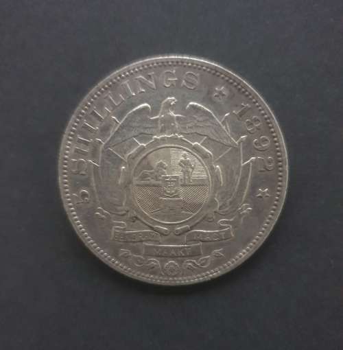 1892 ZAR KRUGER 5 SHILLING SINGLE SHAFT CROWN ********* NO RESERVE ********** R1 START BID