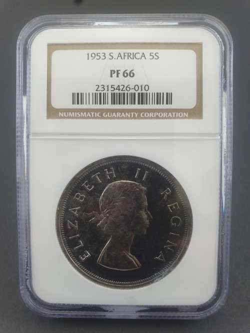 1953 5S CROWN / 5 SHILLING PF66  NGC ********* NO RESERVE PRICE********* BID STARTS AT R1.00