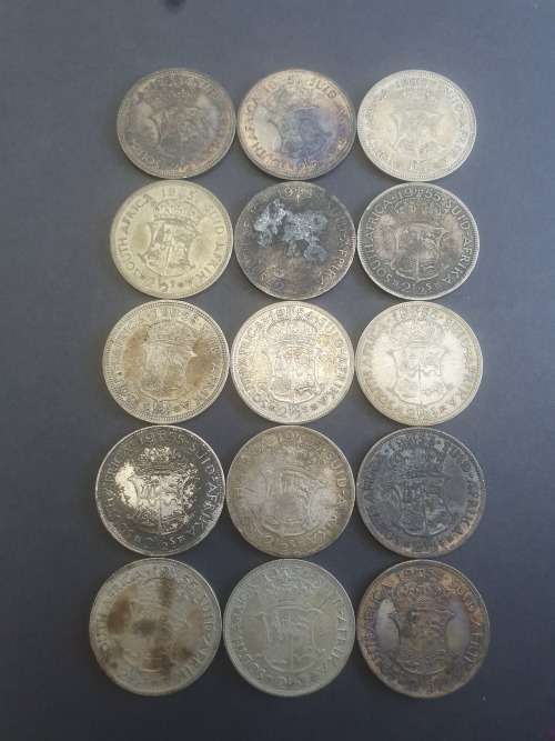 15 x 50% SILVER 106.05g of SILVER 2½ Shillings  50% Silver Content ****NO RESERVE**** R1 START BID