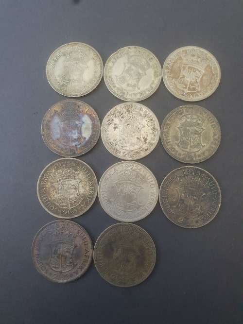 11 x 50% SILVER 77.77g of SILVER 2½ Shillings  50% Silver Content ****NO RESERVE**** R1 START BID