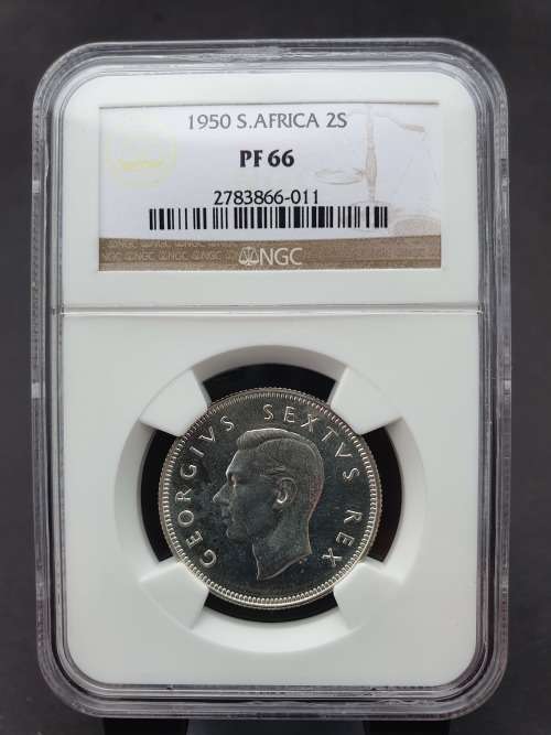 1950  S. Africa 2 Shillings Proof PF 66     ********* NO RESERVE ********** R1 START BID