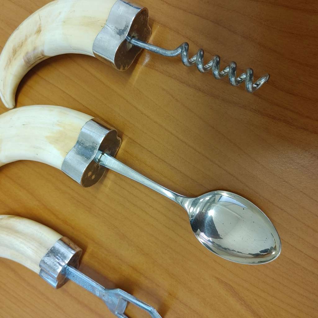 Hand Crafted Warthog Tusk 3 Piece Bar Set