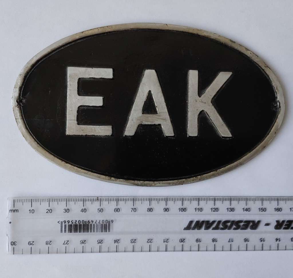 Rare Vintage East Africa Kenya EAK Aluminium Car Badge