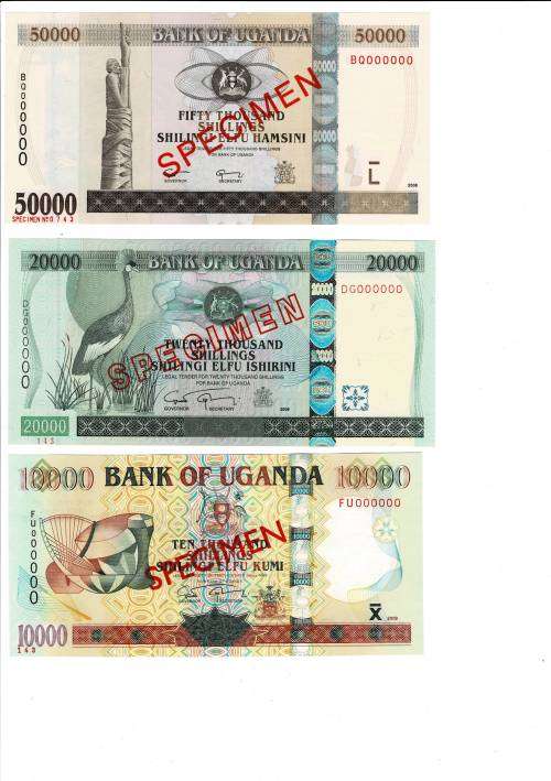 UGANDA SPECIMEN perfect unc set year 2008/2009