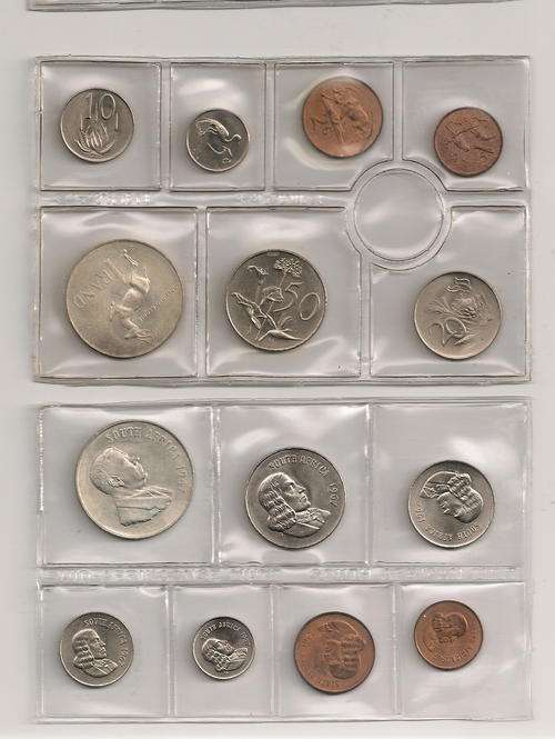 Old South Africa coin set.. with silver R1 coin. 1967
