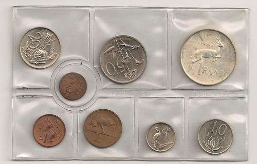 Old South Africa set. SILVER R1 coin 1975