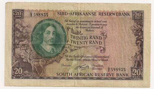 Old R20 South africa note... VF condition 961