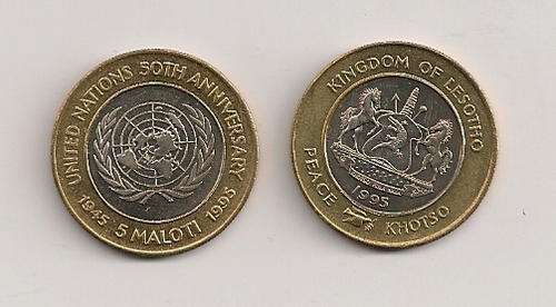 RARE.. United nation M5 lesotho coin.. only 50 000  minted. UNC condition