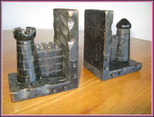 Two bookends medieval castle vintage 1970's