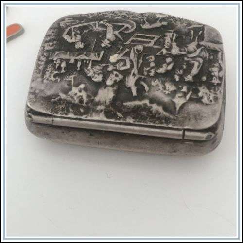 Antique pill or snuff box. Denmark Sterling.