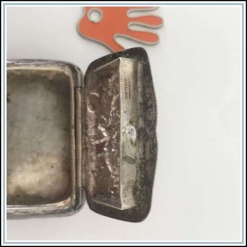 Antique pill or snuff box. Denmark Sterling.
