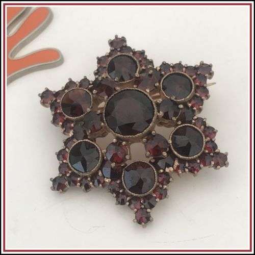 Antique Bohemian garnets brooch.