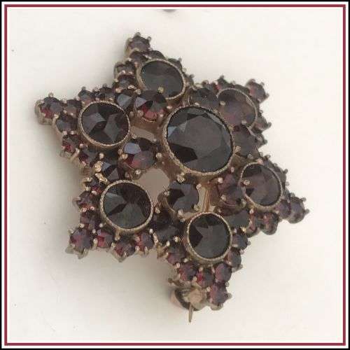 Antique Bohemian garnets brooch.