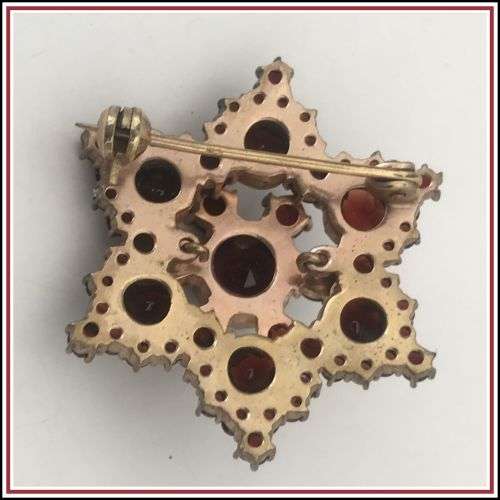 Antique Bohemian garnets brooch.