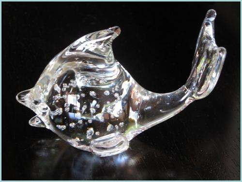 Glass fish paperweight ornament. A Whale perhaps?