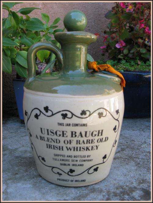 Ceramic bottle - empty - Tullamore Dew Irish Whiskey. Height 20cm