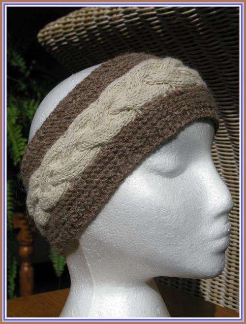 Headband. Hand-spun pure Alpacca, hand knitted.
