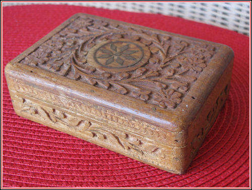 Hand carved trinket box.