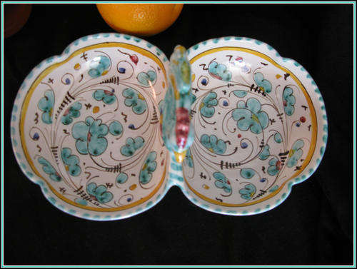Hand painted bonbon dish from Italy.