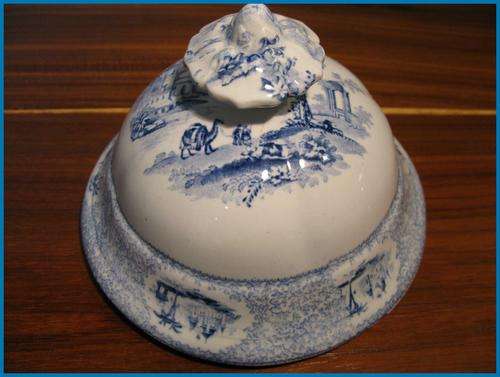 Ironstone transferware blue & white - LID only - Damascus Staffordshire?