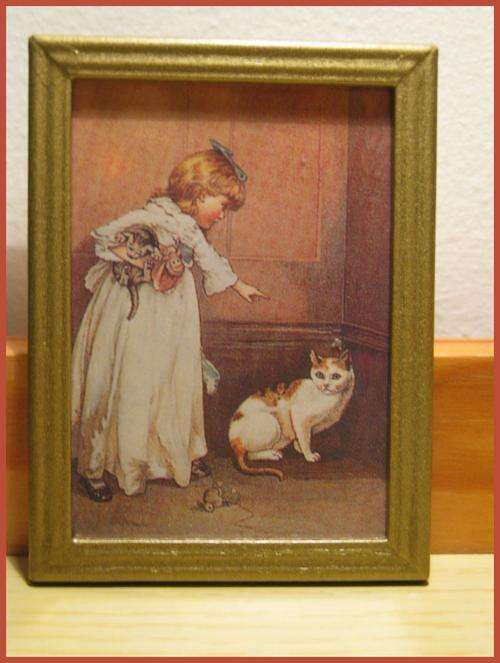 Doll house wall picture. Miniature 1/12 scale 7.3cm x 5.5cm. NEW !!!