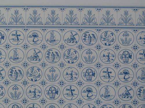 Doll house WALLPAPER Scale 1:12 - Size 43cm x 30cm LOVELY DUTCH PATTERN