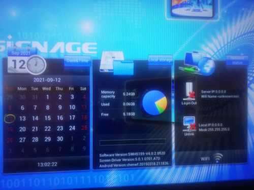 Large 55` LED Monitor with a remote controller