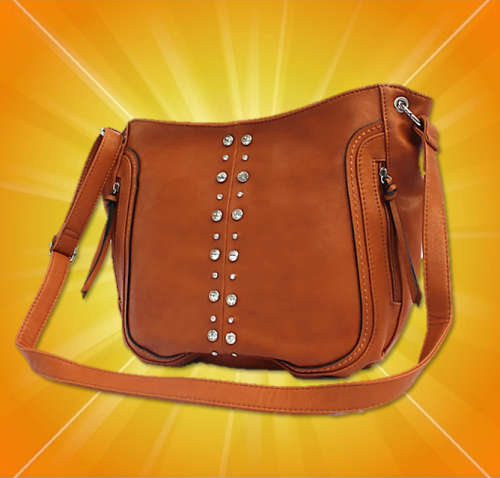 Stunning Handbag with diamante detail in Tantalising Tan.