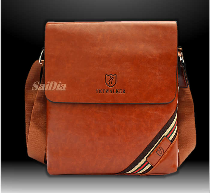 SMART  COMPOSITE LEATHER SHOULDER / MESSENGER BAG IN COFFEE