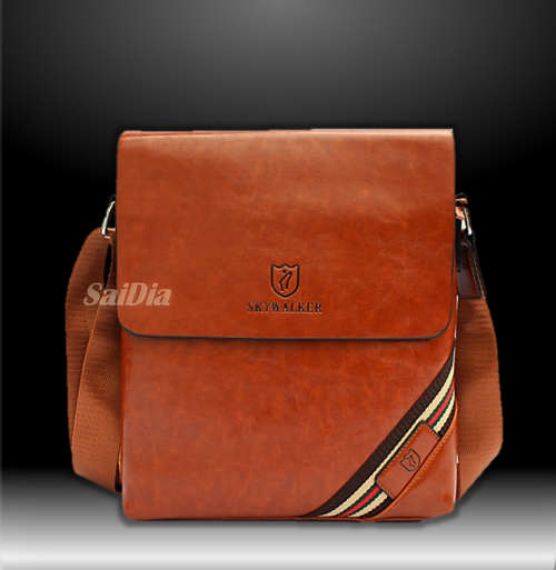 SMART  COMPOSITE LEATHER SHOULDER / MESSENGER BAG IN COFFEE