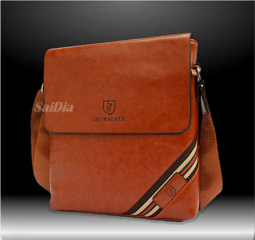 SMART  COMPOSITE LEATHER SHOULDER / MESSENGER BAG IN COFFEE